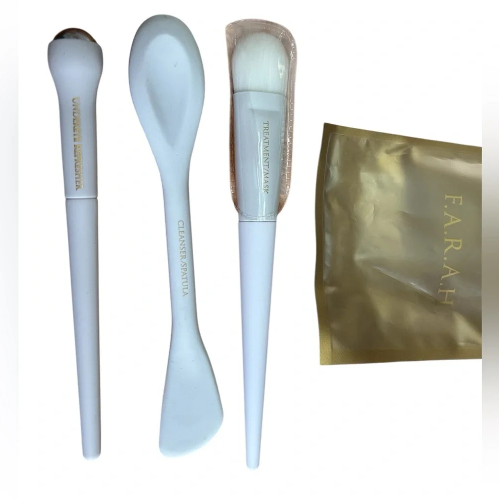 F.A.R.A.H Skin Retreat Set Face Utensils for application white/ gold NEW!